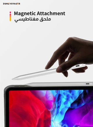 قلم رقمي نشط Active Digital Stylus Pen Pencil Pro الجيل الثاني لقلم iPad مع شحن سريع ودقة عالية، أقلام رقمية متطورة للرسم والكتابة، مع وظيفة مقاومة لمسات راحة اليد. قلم نشط متوافق مع أجهزة Apple iPad (2018-2024) بما في ذلك iPad Pro بحجم 11/12.9 بوصة، وiPad الجيل 10/9/8/7/6، وiPad Air الجيل 5/4/3، وiPad Mini الجيل 5/6/7. أبيض - view 2